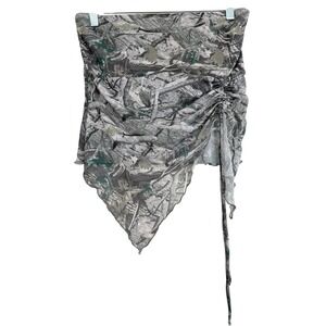 Rebellious Dreamer Camo Strapless Mesh Handkerchief Top Size Large